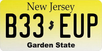 NJ license plate B33EUP