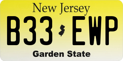 NJ license plate B33EWP