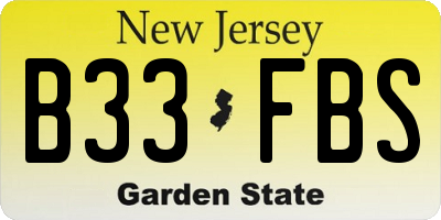 NJ license plate B33FBS