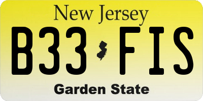 NJ license plate B33FIS