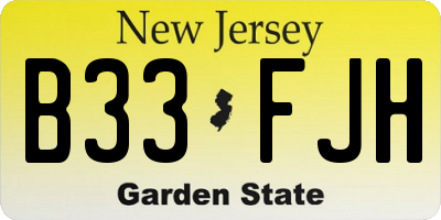 NJ license plate B33FJH
