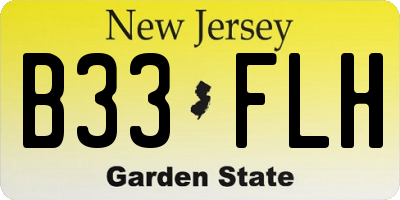 NJ license plate B33FLH
