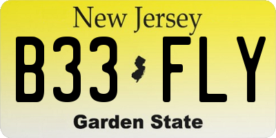 NJ license plate B33FLY