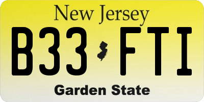 NJ license plate B33FTI