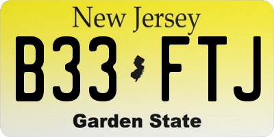NJ license plate B33FTJ
