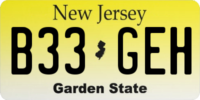 NJ license plate B33GEH