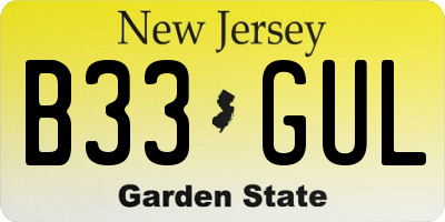 NJ license plate B33GUL