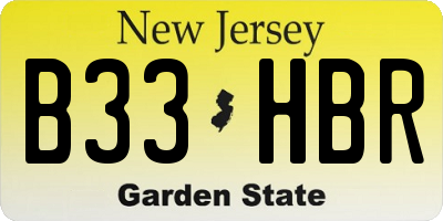 NJ license plate B33HBR