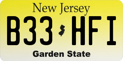NJ license plate B33HFI