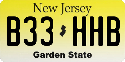 NJ license plate B33HHB