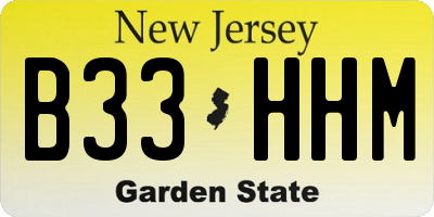 NJ license plate B33HHM