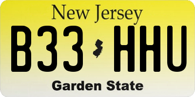 NJ license plate B33HHU