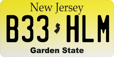 NJ license plate B33HLM