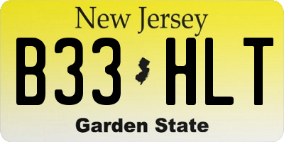 NJ license plate B33HLT