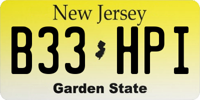 NJ license plate B33HPI