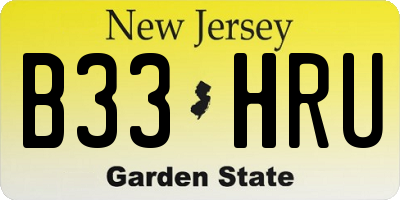 NJ license plate B33HRU