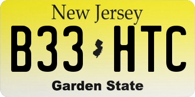 NJ license plate B33HTC