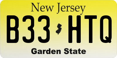 NJ license plate B33HTQ