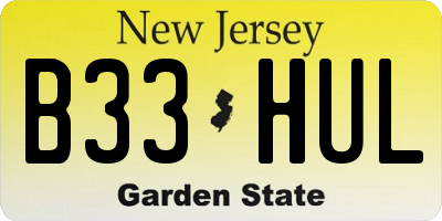 NJ license plate B33HUL