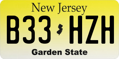 NJ license plate B33HZH