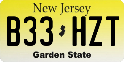 NJ license plate B33HZT