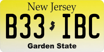 NJ license plate B33IBC