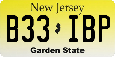 NJ license plate B33IBP