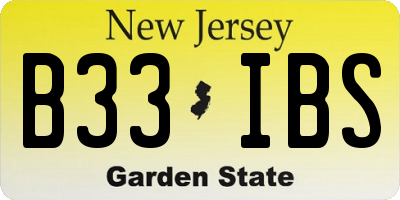 NJ license plate B33IBS