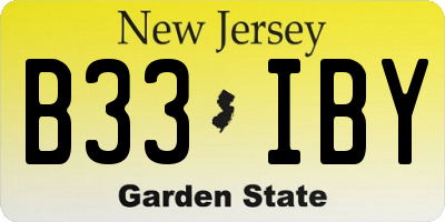 NJ license plate B33IBY
