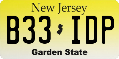 NJ license plate B33IDP