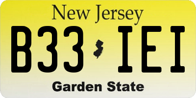 NJ license plate B33IEI