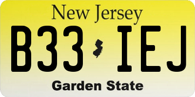 NJ license plate B33IEJ
