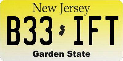 NJ license plate B33IFT