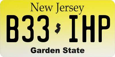 NJ license plate B33IHP