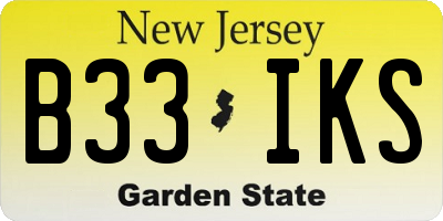 NJ license plate B33IKS