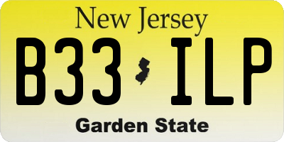 NJ license plate B33ILP
