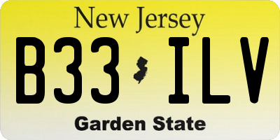 NJ license plate B33ILV