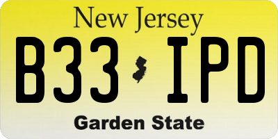 NJ license plate B33IPD
