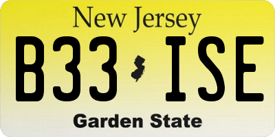 NJ license plate B33ISE