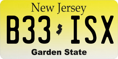 NJ license plate B33ISX
