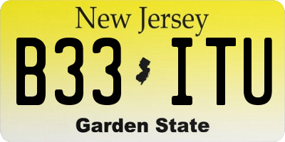 NJ license plate B33ITU