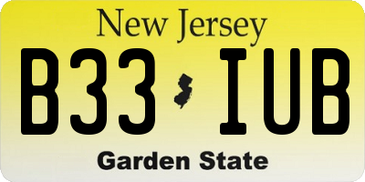 NJ license plate B33IUB