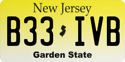 NJ license plate B33IVB