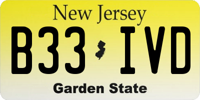 NJ license plate B33IVD