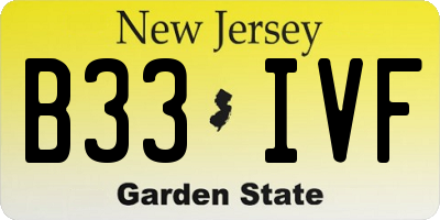 NJ license plate B33IVF