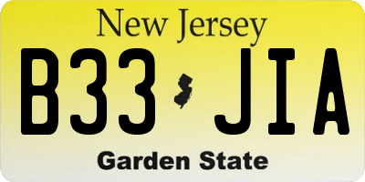NJ license plate B33JIA