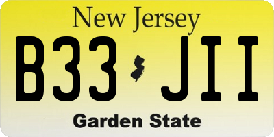 NJ license plate B33JII