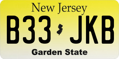 NJ license plate B33JKB