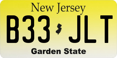 NJ license plate B33JLT