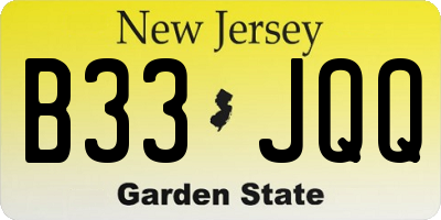 NJ license plate B33JQQ